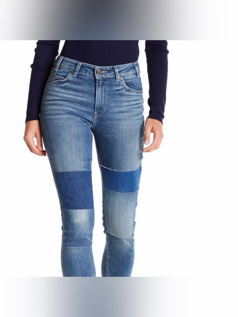 Levi’s 721 Vintage High Rise Skinny Patchwork Jeans Orange Tag